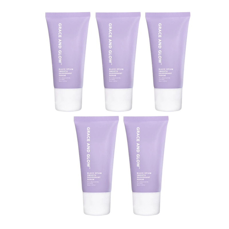 5 X Grace And Glow Black Opium Bright & Smooth Deodorant Serum Roll On - 50ml
