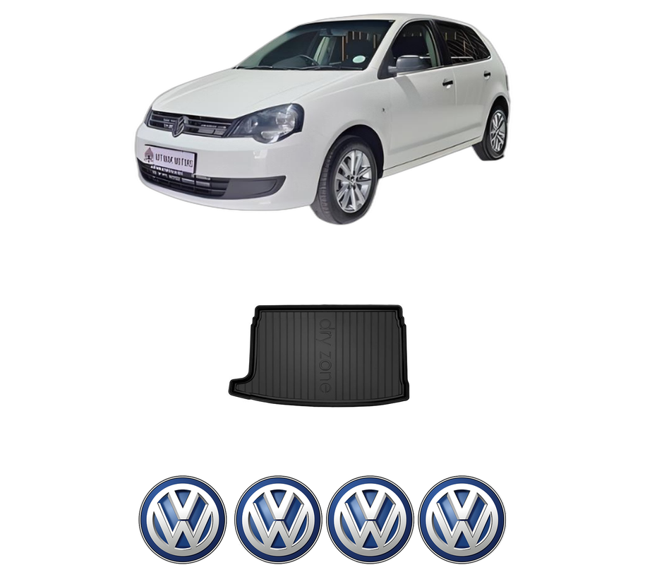 Tavita Portbagaj Volkswagen POLO VIVO Hatchback (6S1, 6S3) din 2010-2019, Protectie Portbagaj Auto, 4x Stickere auto cu Volkswagen
