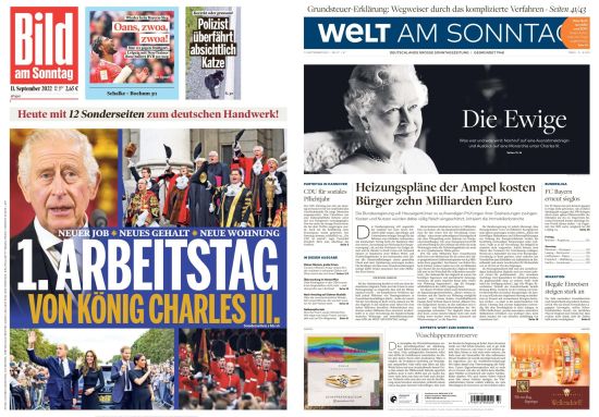 Cover: Bild und Welt an Sonntag No 37 vom 11  September 2022