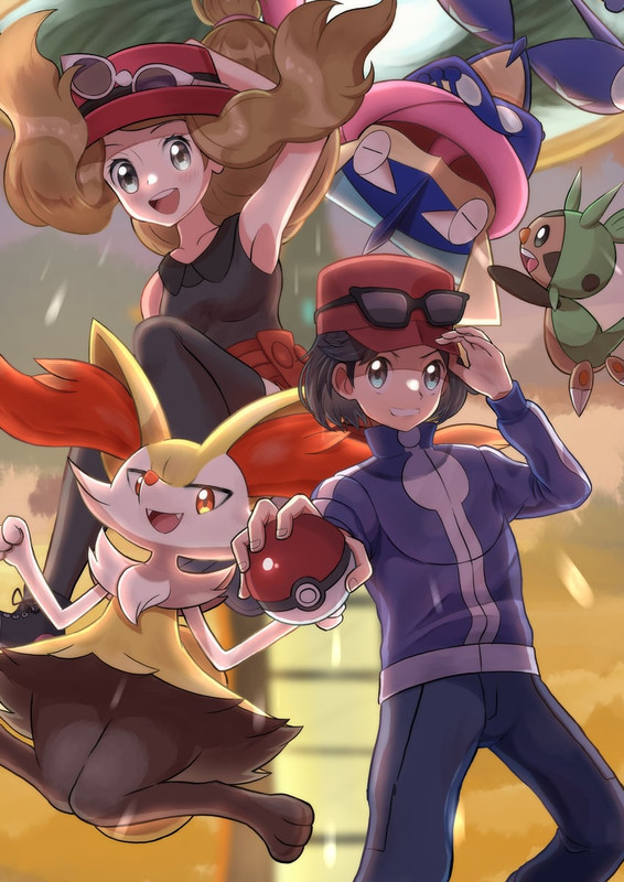 serena-braixen-calem-greninja-and-chespi