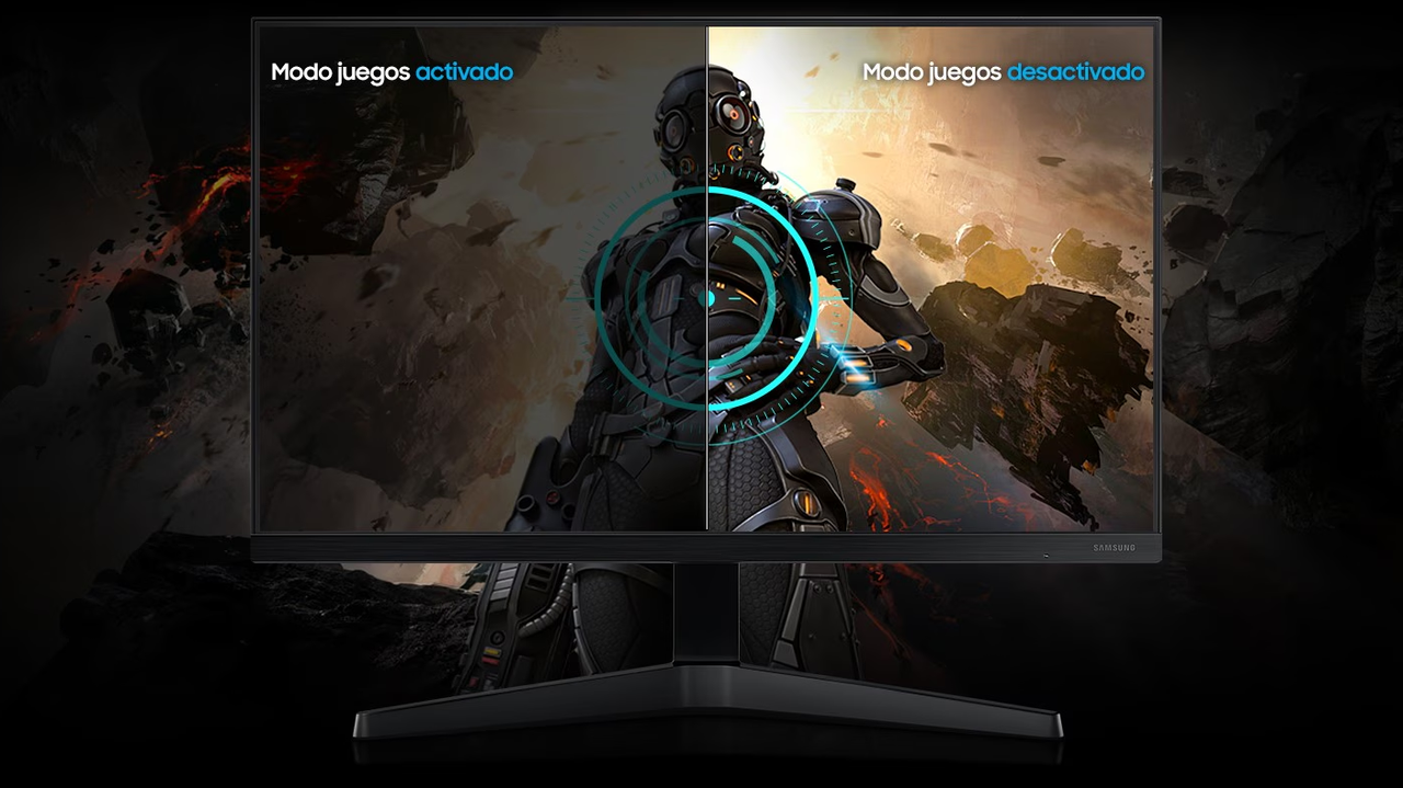 Una escena de juego fluida mostrada en el monitor Samsung gracias a AMD FreeSync.
