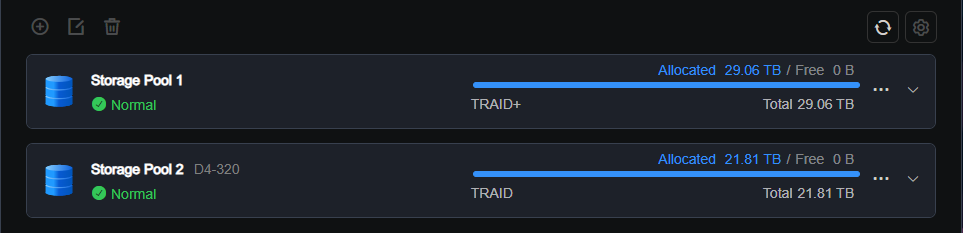 F6 storage pools
