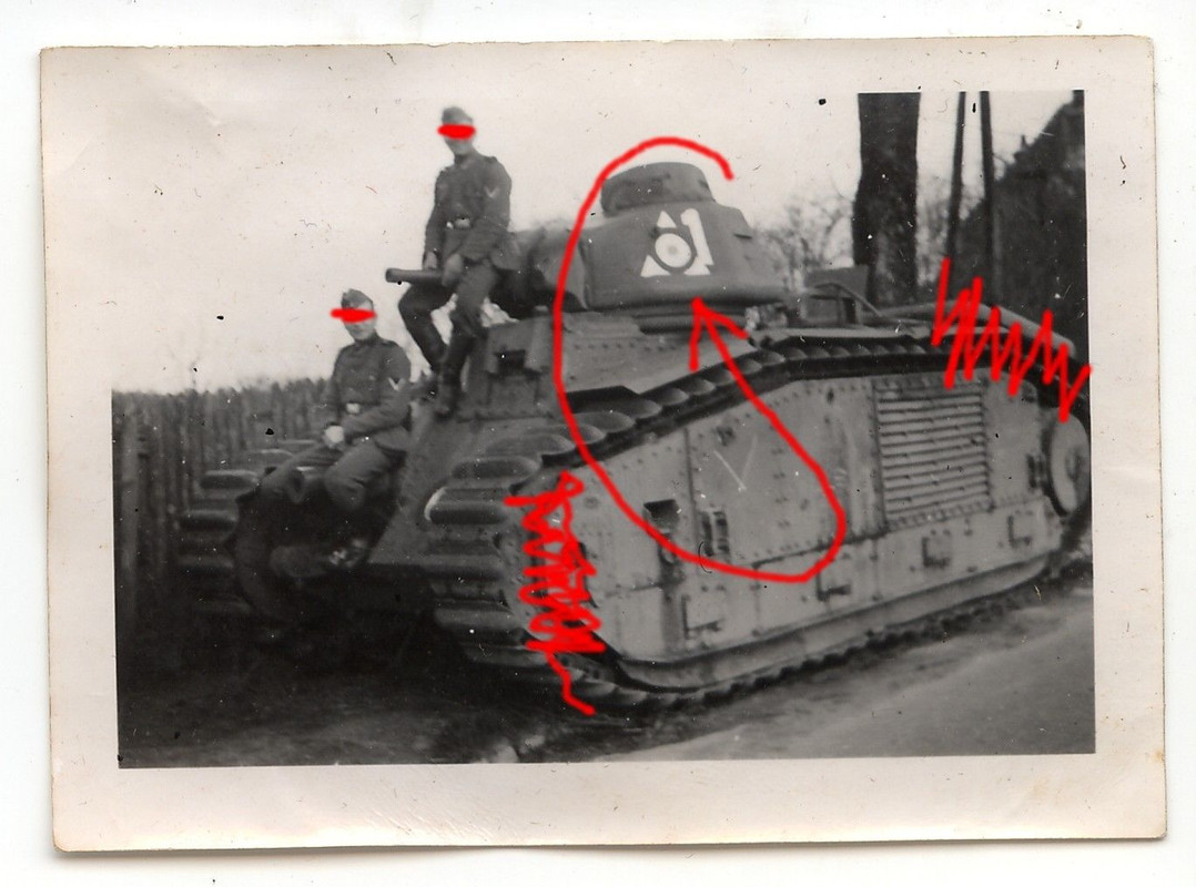 Frankreich Panzer Tank Char B Turmmarkierung KOK