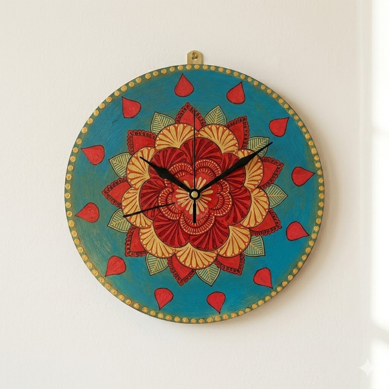 Penkraft Pen Mandala on Engraved Round MDF Clock Hobbyist Level DIY Kit with Free video tutorial
