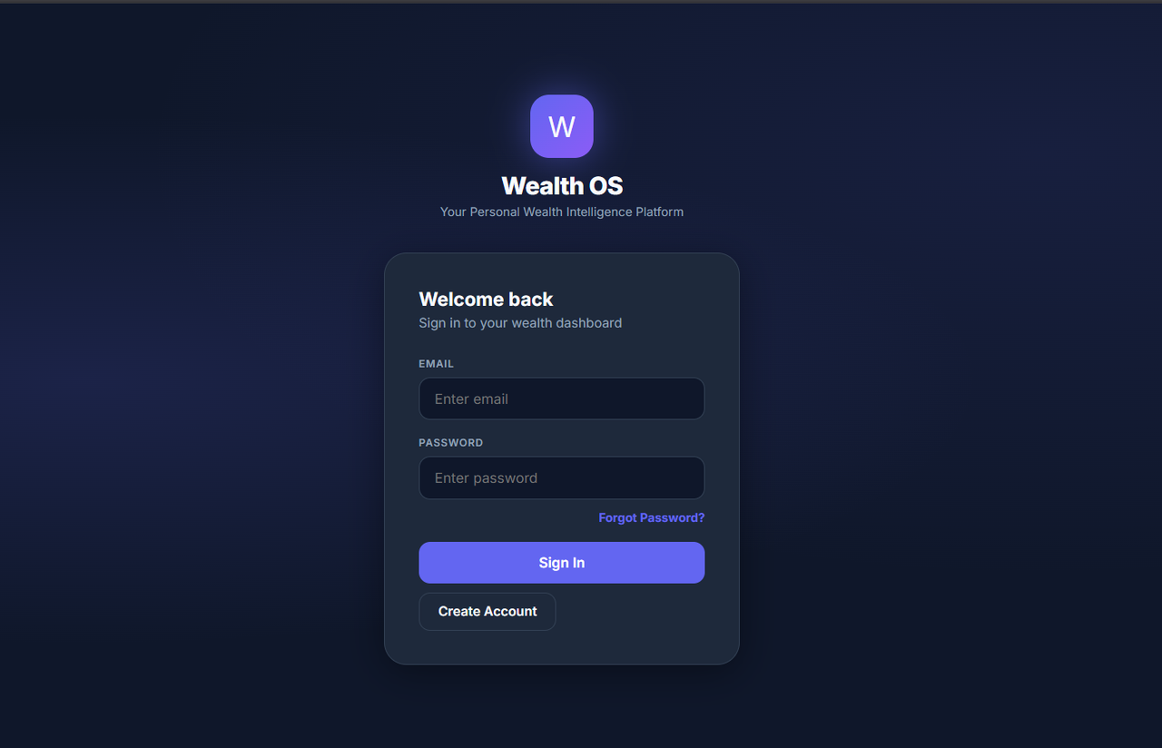 Wealth OS – A Modern Personal Wealth Intelligence Platform Built with Next.js, Supabase & Vercel thumbnail