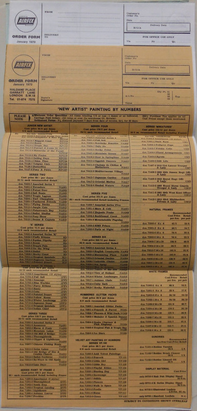 Airfix Order Forms January 1970