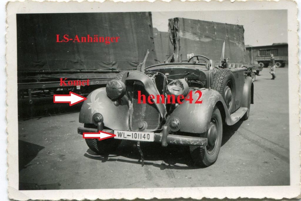 Foto Fallschirmjäger Sturmregiment Pkw mit Komet