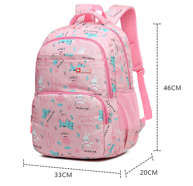 Purple Premium Large Capacity Cute Cartoon Student Backpack | Multi-Layered Casual School Bag | Ergonomic Travel Daypack for Kids 46cm