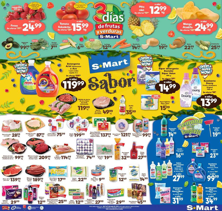 S-Mart: 3 Días de Frutas y Verduras del Martes 3 al Jueves 5 de Mayo 