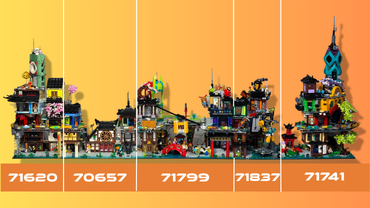 5 Ninjago City Modular Sets – 70620, 71799, 70657, 71741 , 71837