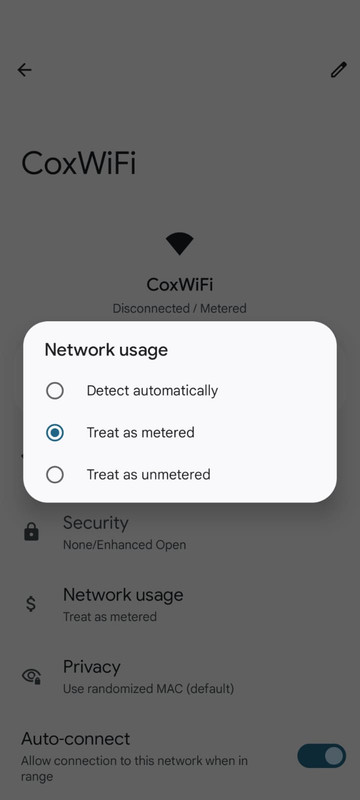 Android Wifi settings