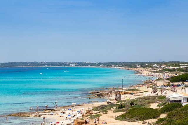 Playa Migjorn en Isla Fomentera