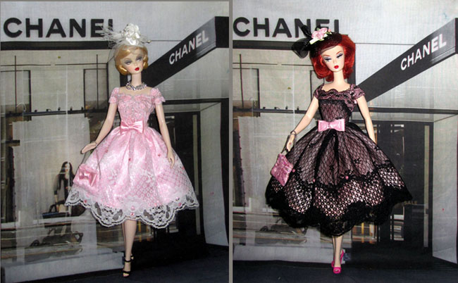 Black White Pink cocktail Dresses