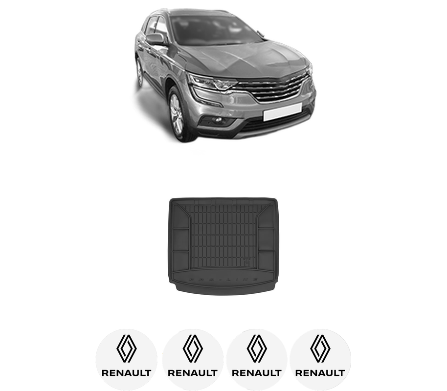 Tavita Portbagaj RENAULT KOLEOS II (HC_) din 2016-2019, Protectie Portbagaj Auto, 4x Stickere auto cu RENAULT