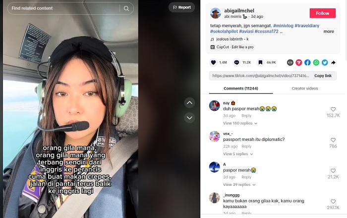 Seorang gadis cantik asal Indonesia nekat terbang dari Inggris ke Prancis hanya demi jajan crepes, videonya viral di media sosial.