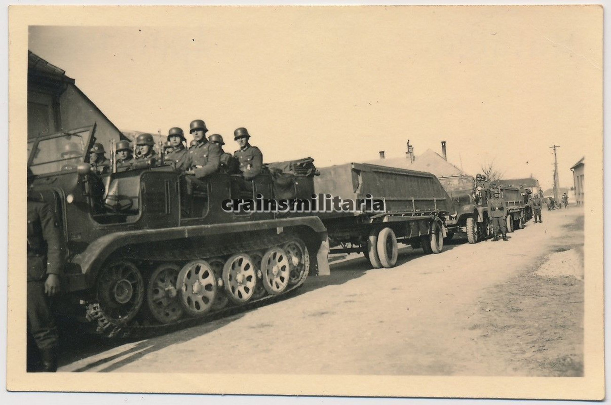 Orig. Foto SdKfz 6 Halbkette Brückengerät Anhäng