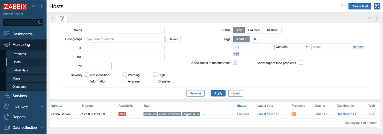 Zabbix host availability badge appearing red