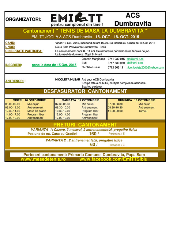 Afis Cantonament Dumbravita 10 2015 (1) - Page 1