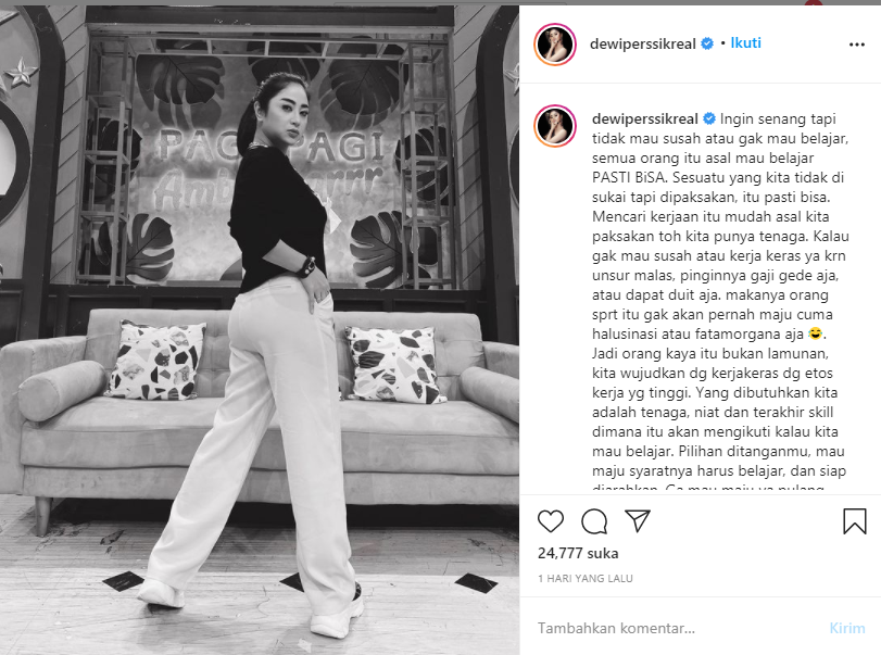 Dewi Perssik mendadak tulis pesan menohok