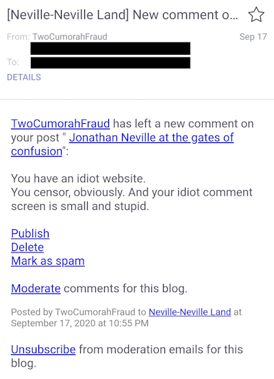 Comment from TwoCumorahFraud on the Neville-Neville Land blog, 17 September 2020