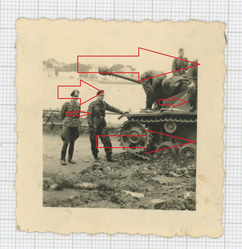 Foto Wehrmacht Sturmgeschütz Langrohr Panzer Nummer 9 Kommandant Tarnuniform2