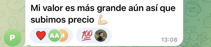 Mi valor es más grande aún así que subimos precio