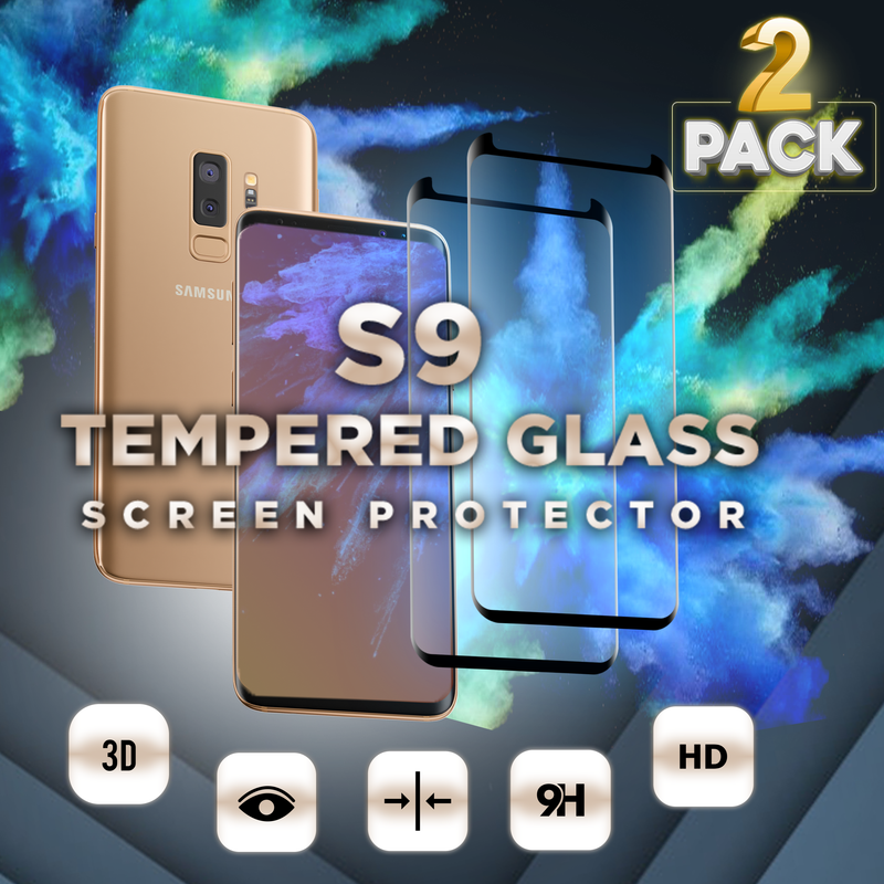 2 Pack Samsung Galaxy S9 - Härdat glas-9H Super kvalitet 3D 7a14 | Fyndiq