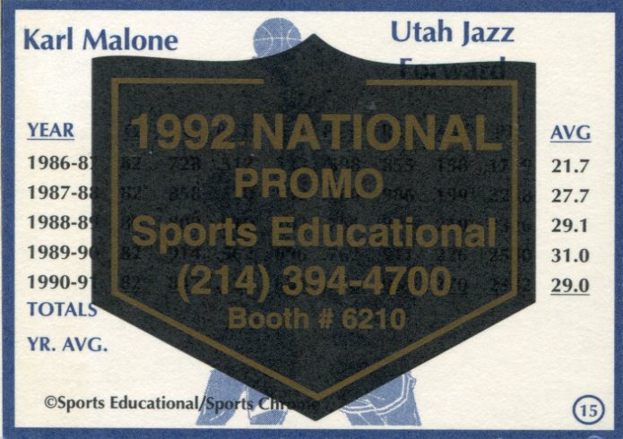 1991-92SportsEducational1992NationalCardShowPromo15B