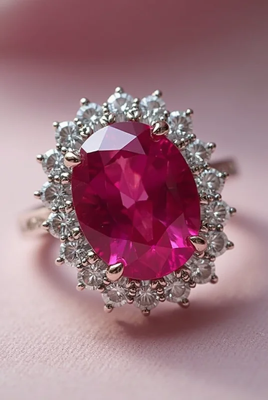 Кольцо с большим рубиновым камнем