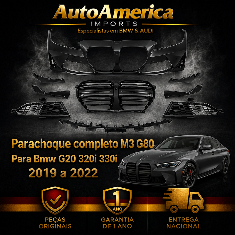 Kit Para-choque dianteiro M3 G80 Para Bmw G20 320i 330i 2019 a 2022