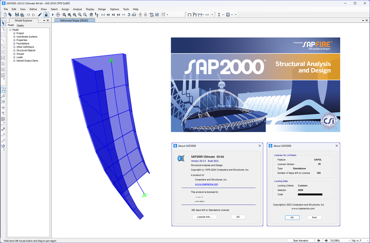 Working with CSI SAP2000 26.0.0 build 2832 full