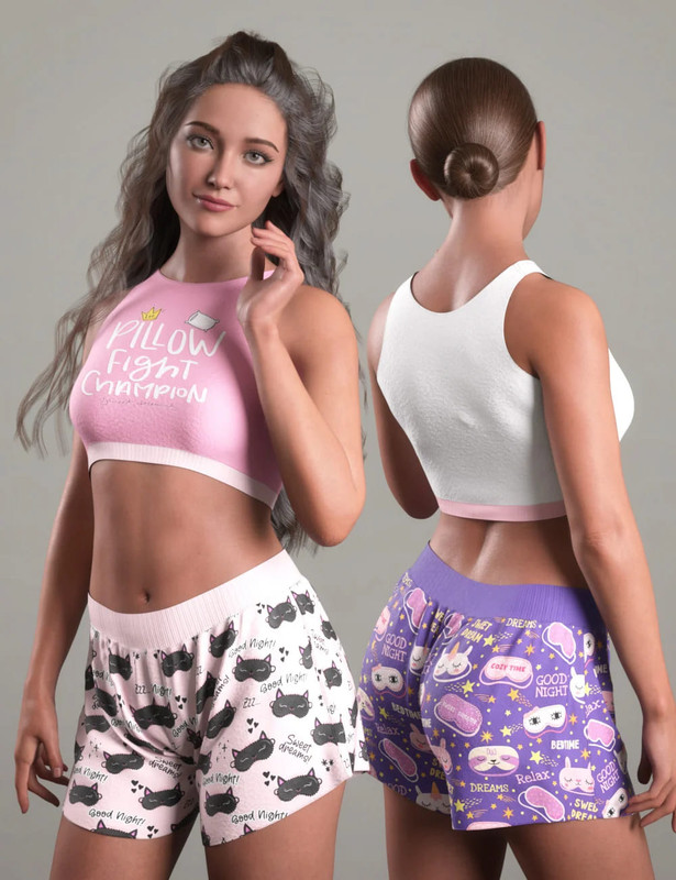 dForce Comfy Homewear Outfit for Genesis 8 and 8.1 Females