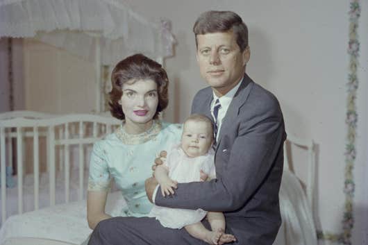 Caroline Kennedy with her parents during her childhood