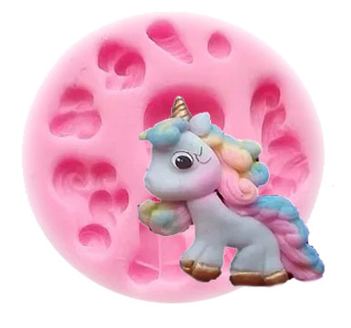 Molde silicona Pony Unicornio N1 decorar tortas fondant pasta fría go