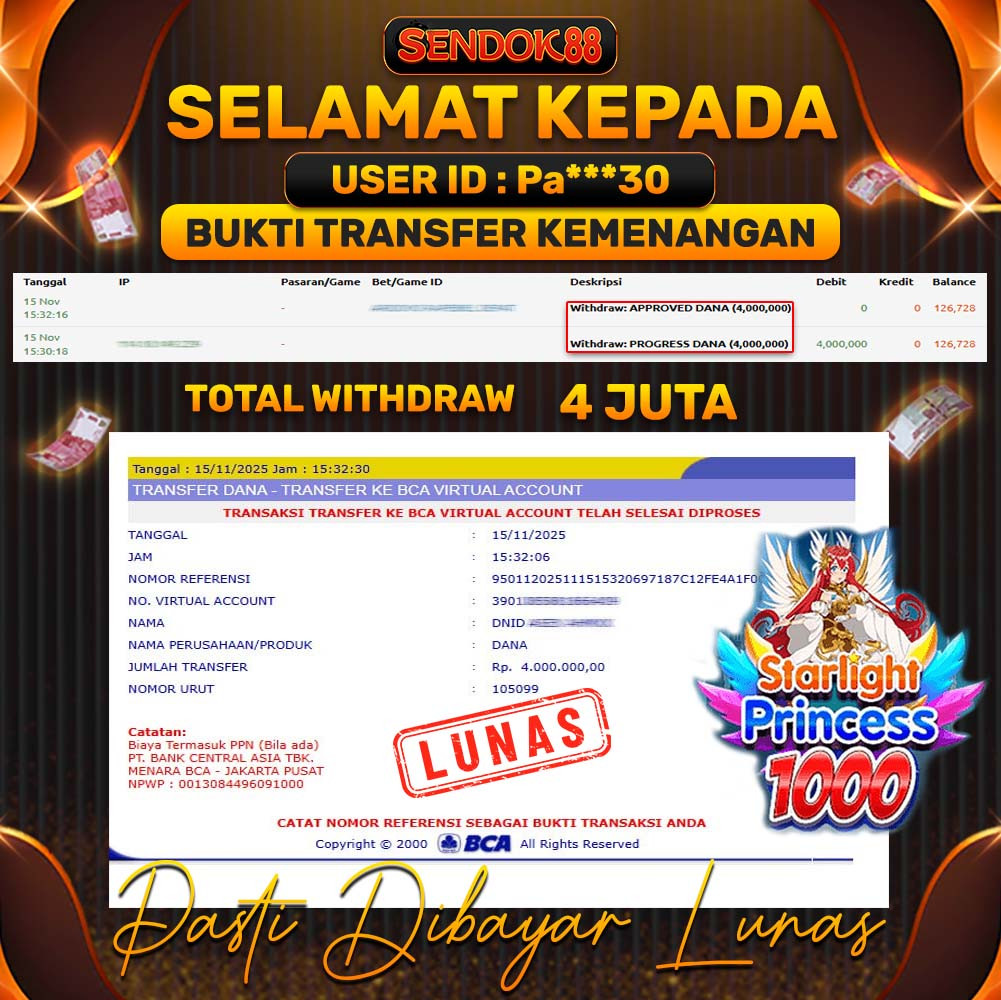 SENDOK88 JEPE! STARLIGHT PRINCESS 1000 Rp 4.000.000,- LUNAS!