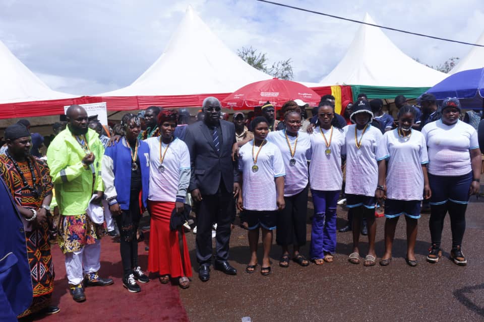 ACUDAB Peace Tournament "Living Together" Second Best IDP Handball Award Medal Team Winners.Handed by Dieudonne Kamdem, the Lord Mayor of Baham