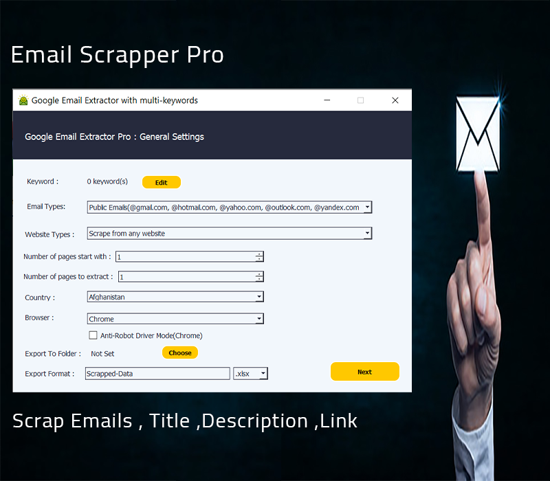 All ine one Email Extractor Pro (City & Country)