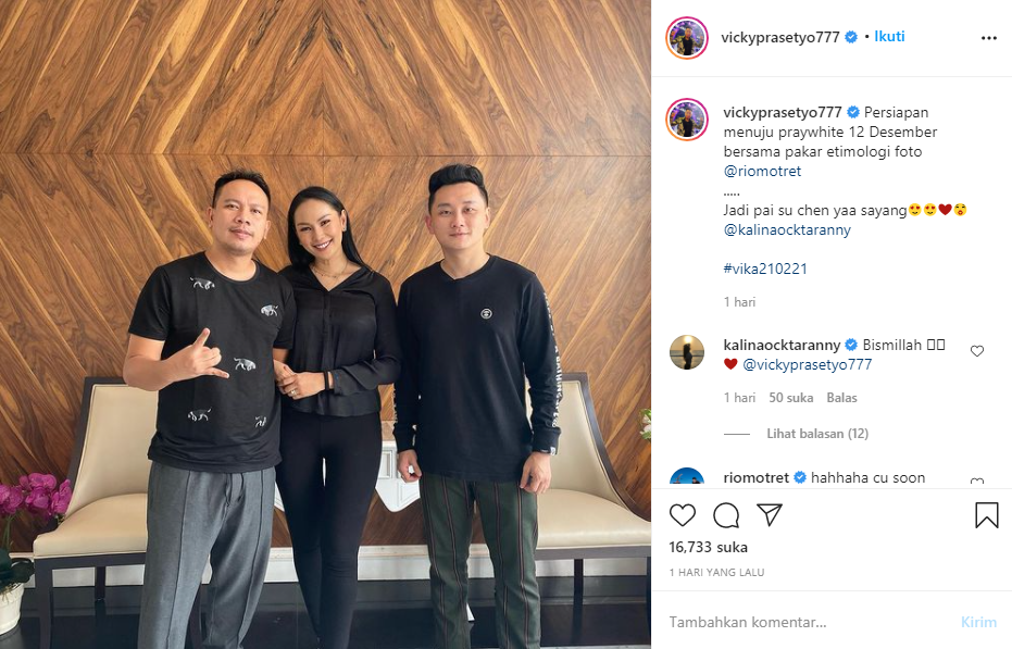 Vicky Prasetyo unggah foto bareng Kalina dan Rio Motret