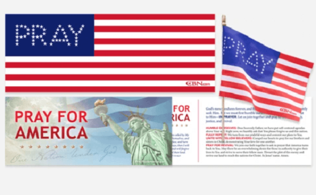 Receive a Free “Pray” American Flag Bumper Sticker & Postcard Receive a Free “Pray” American Flag Bumper Sticker & Postcard