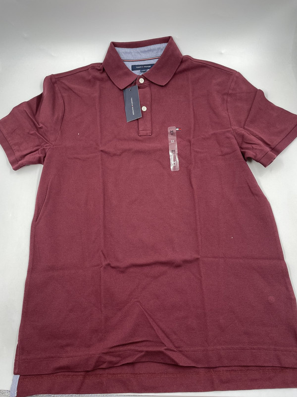 TOMMY HILFIGER MAROON POLO SHIRT MENS MEDIUM