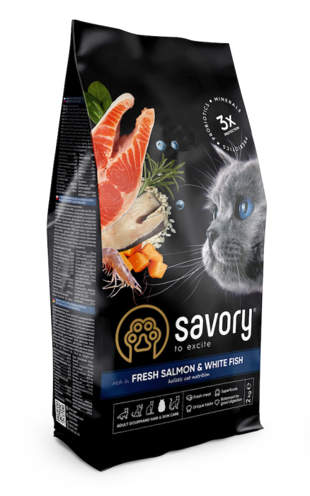 Savory Cat Adult для/котів Salmon/White Fish 0.4кг