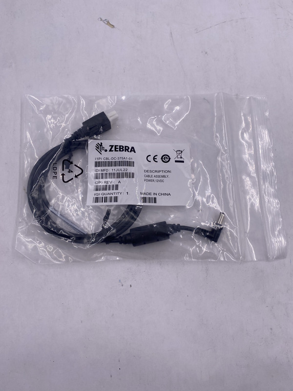 ZEBRA CBL-DC-375A1-01 STANDARD POWER DC LINE POWER CORD FOR DS36XX LI36XX ZEBRA CBL-DC-375A1-01 STANDARD POWER DC LINE POWER CORD FOR DS36XX LI36XX
