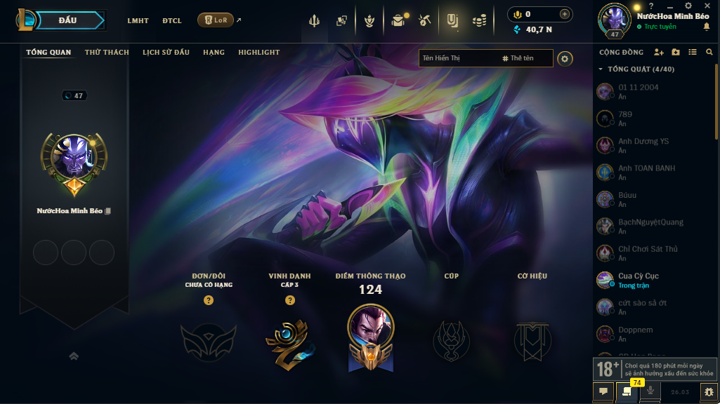 Acc LMHT # - Không Khung