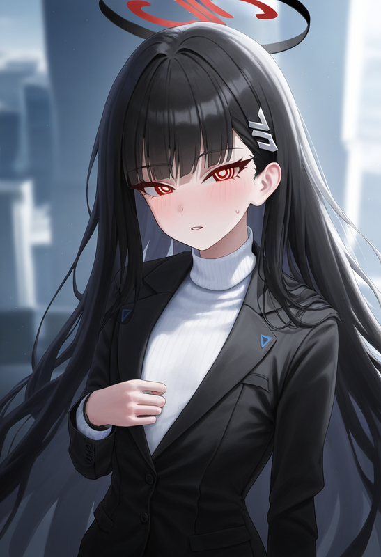 depth of field, 1girl, {rio (blue archive)}, {{{{{flat chest}}}}}, black suit, w s-932641999