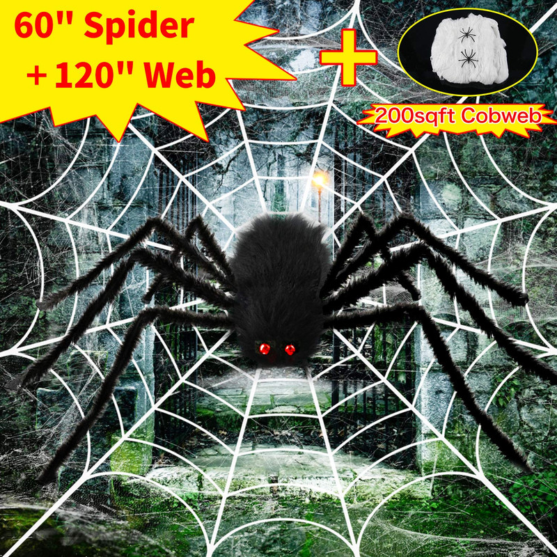 Halloween Spider Decorations Outdoor 60 Huge Spider 120 Spider