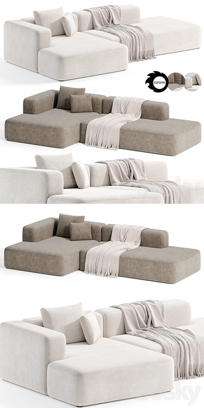 Stone Modular Sofa 2 by Tamamm