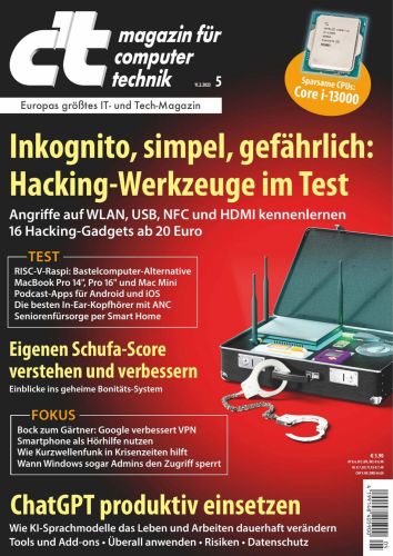 Cover: ct Magazin für Computertechnik No 05 vom 11  Februar 2023