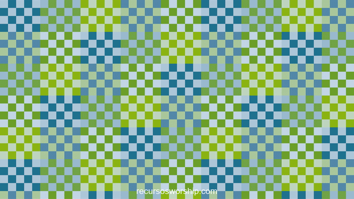 loop vj píxeles verde teal damero