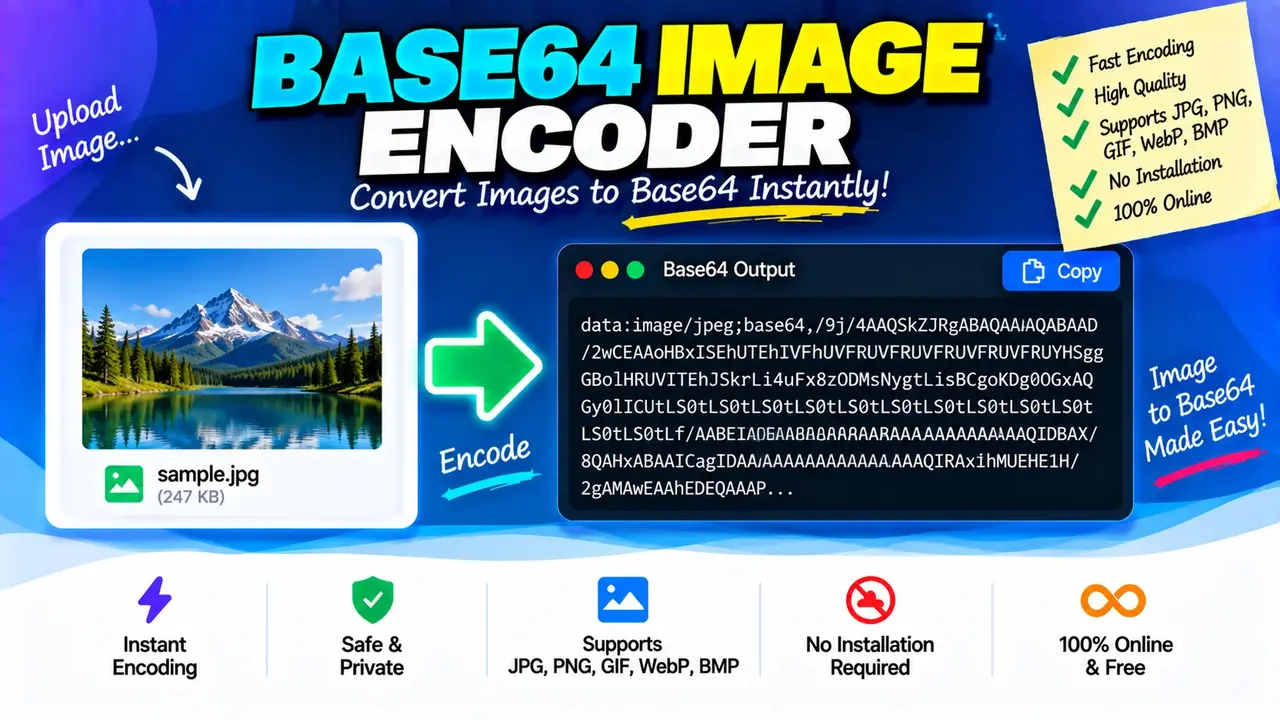 Base64 Image Encoder & Decoder Online Free