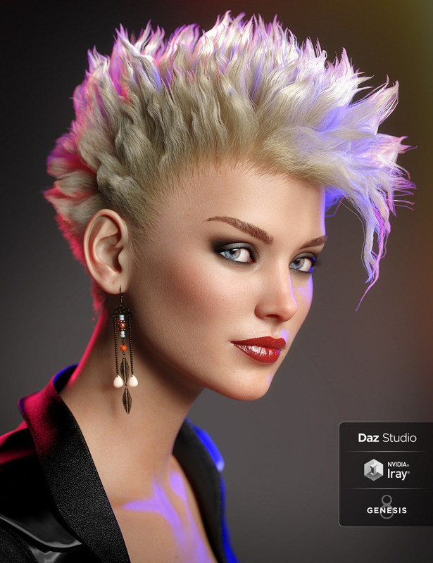 dforce c1 spiky hair for genesis 3 and 8 00 main daz3d